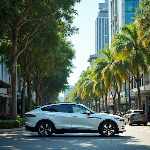 ev car side view photo